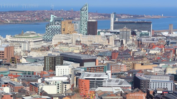 Skyline view of Liverpool