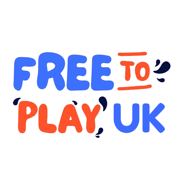 Free to Play logo, spelt out in UKCF brand colours of blue and orange