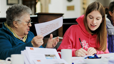 The Norfolk Community Foundation fill out forms at a local 'hot sport' centre